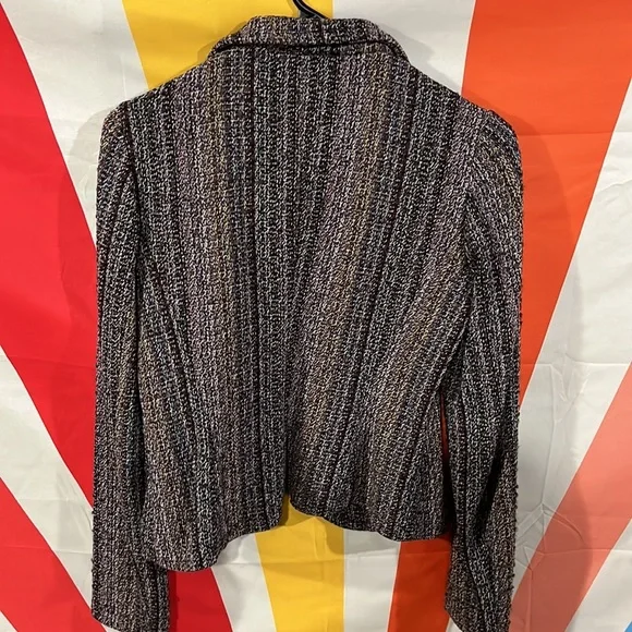 Ladies blazer purplish black brown knit-S - Picture 2 of 9